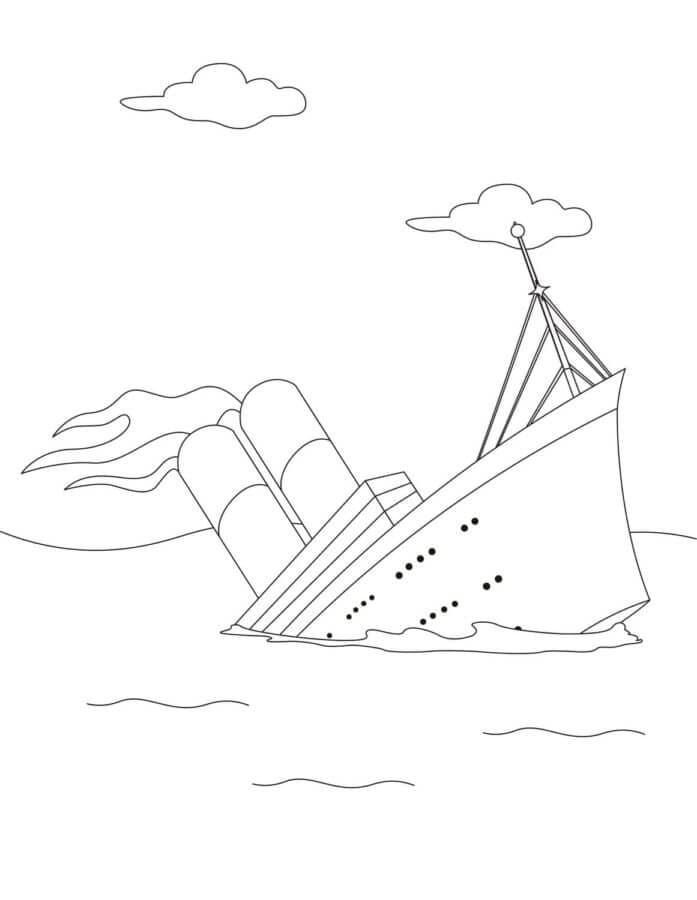 Obrázek potápění Titanic omalovánka