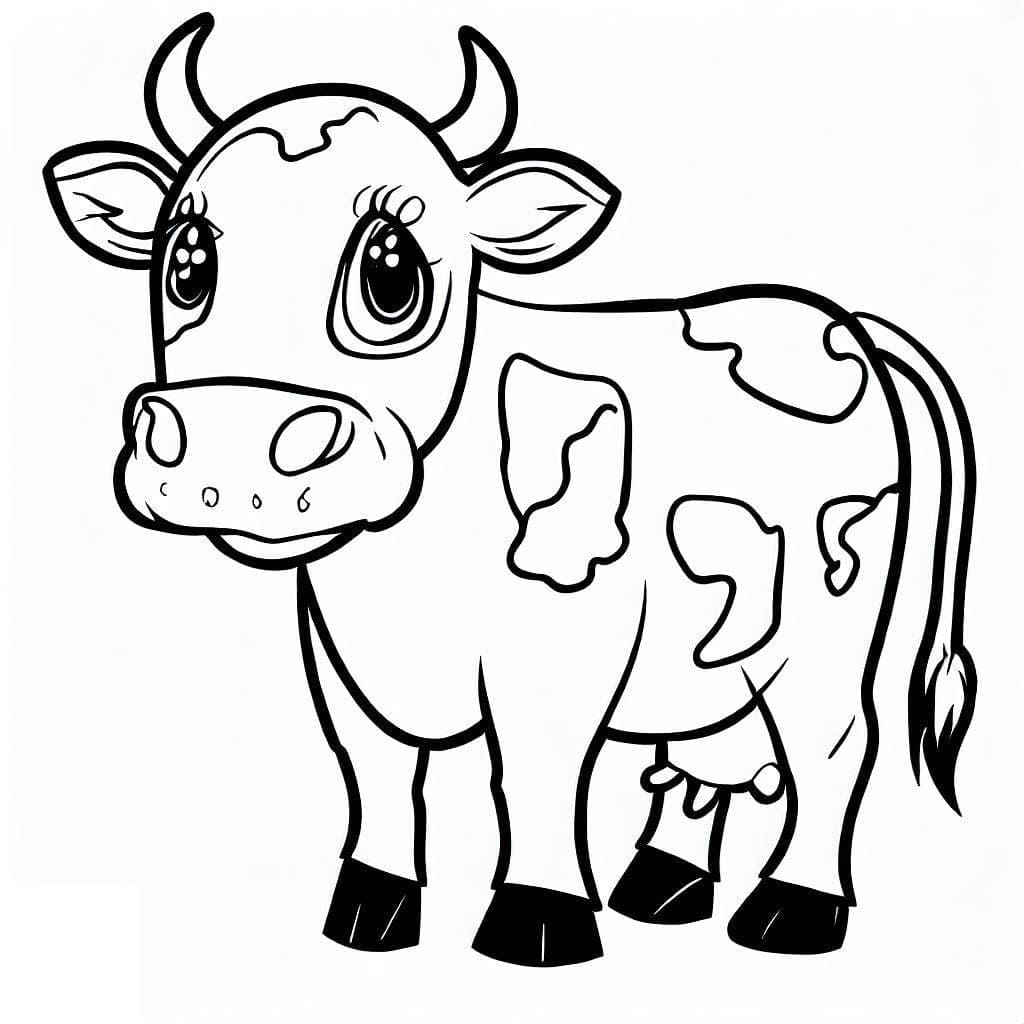 Omalovánka Obrázek roztomilé krávy