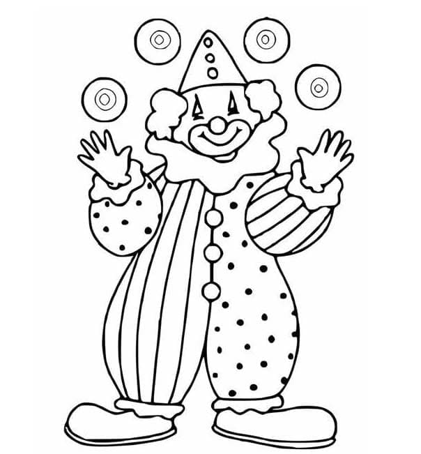 Obrázek roztomilý klaun omalovánka