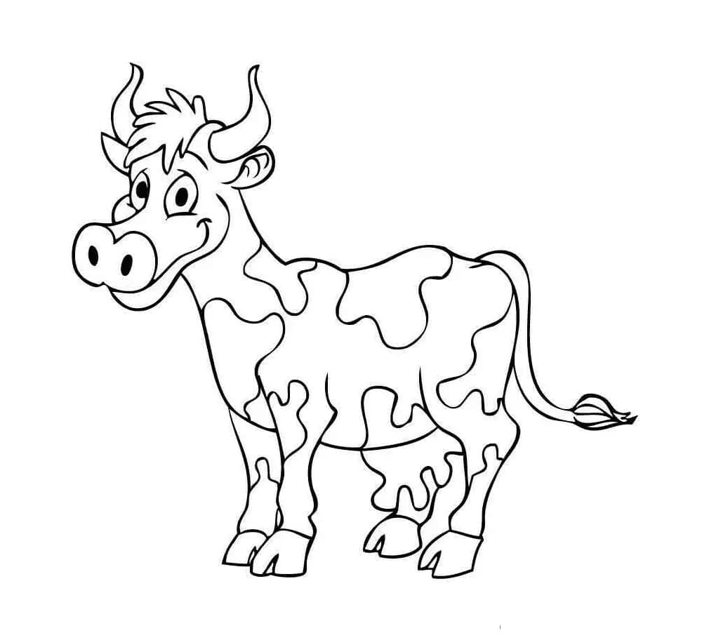 Omalovánka Obrázek usmívající se kráva