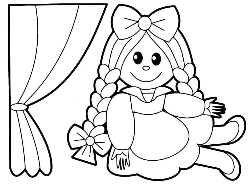 Obrysový obrázek panenka omalovánka