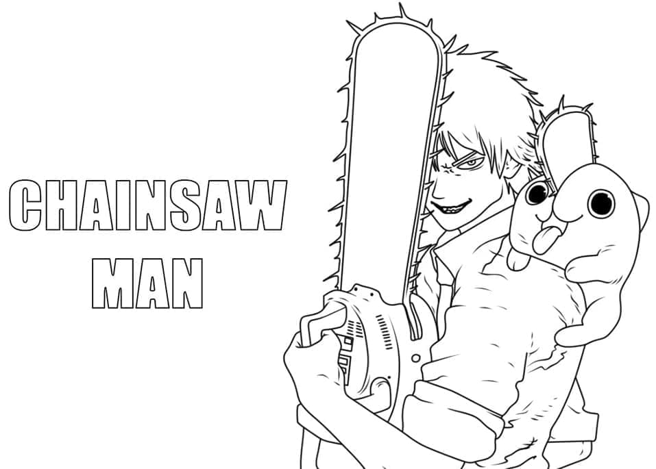 Chainsaw Man omalovánky