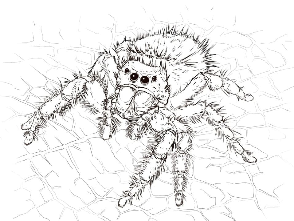 Realistický pavouk omalovánka
