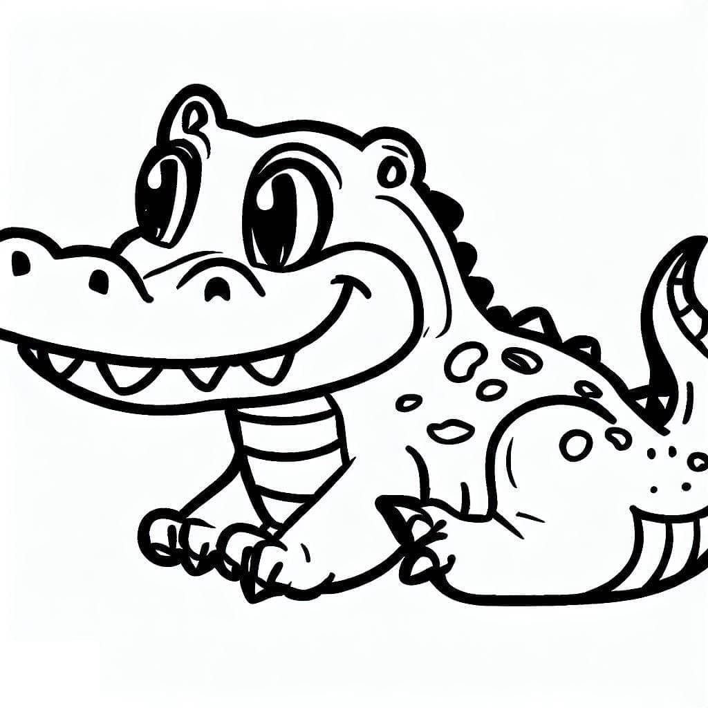 Rozkošný krokodýl omalovánka