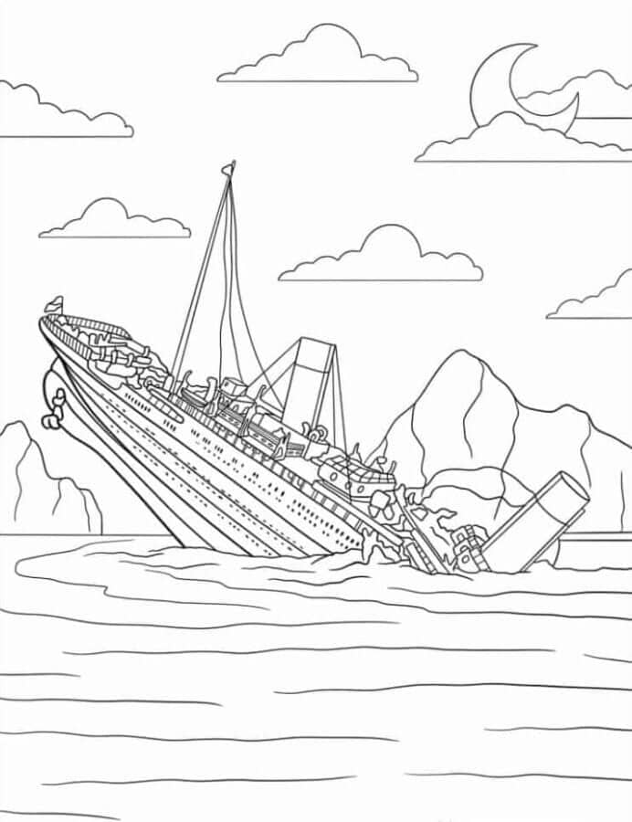 Omalovánka Rozpad Titaniku