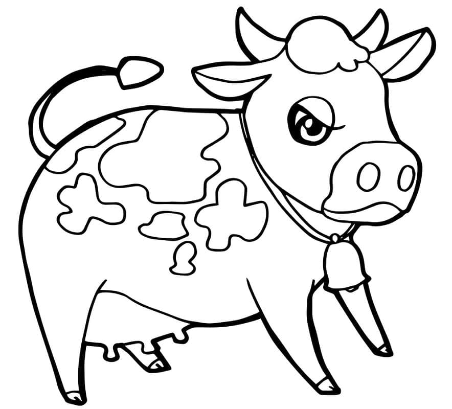 Roztomilá kráva se zlobí omalovánka