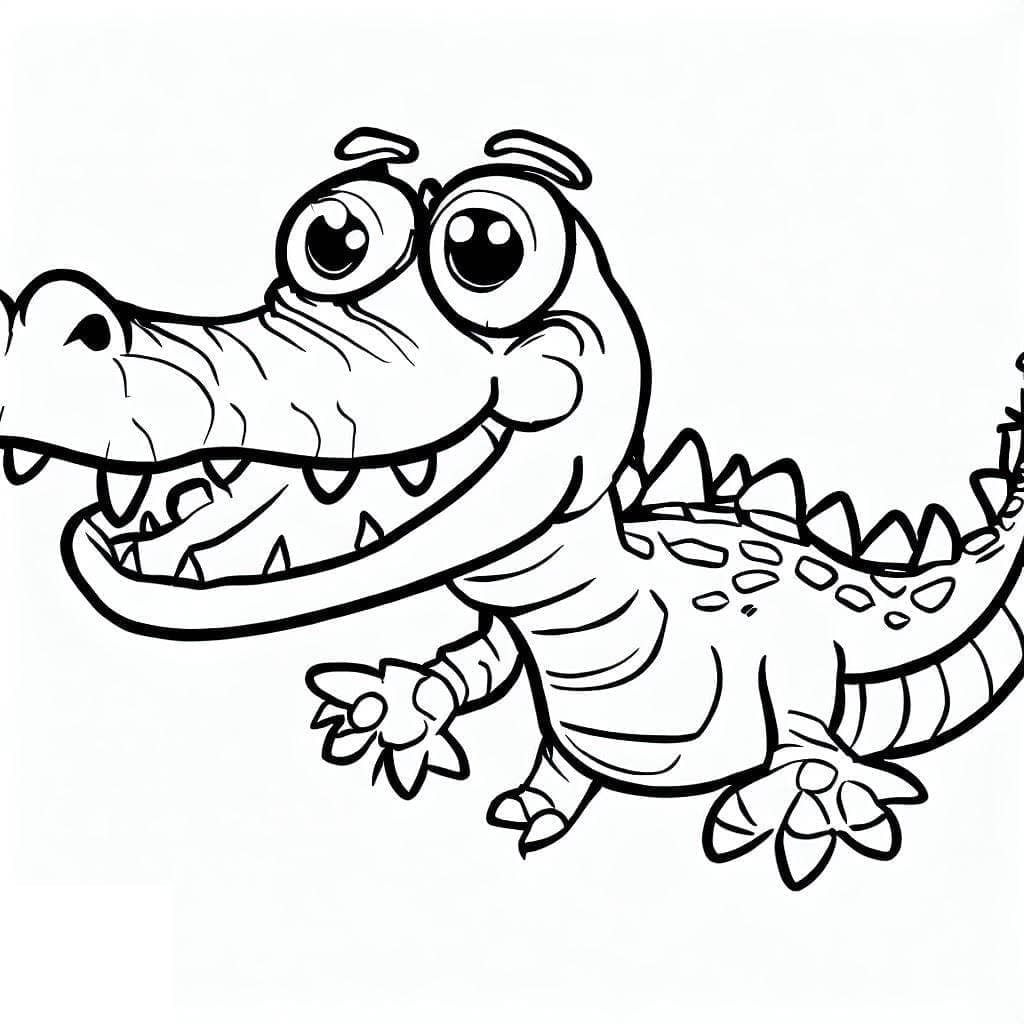Roztomilé dítě krokodýla omalovánka