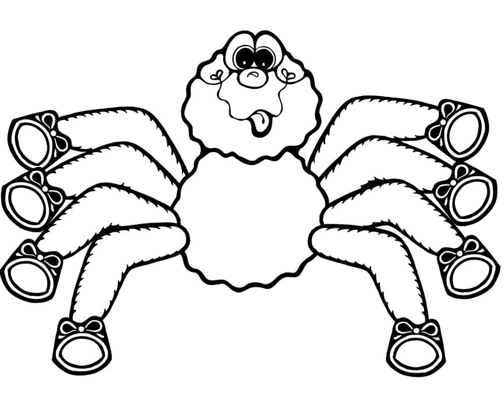 Roztomilý kreslený pavouk omalovánka