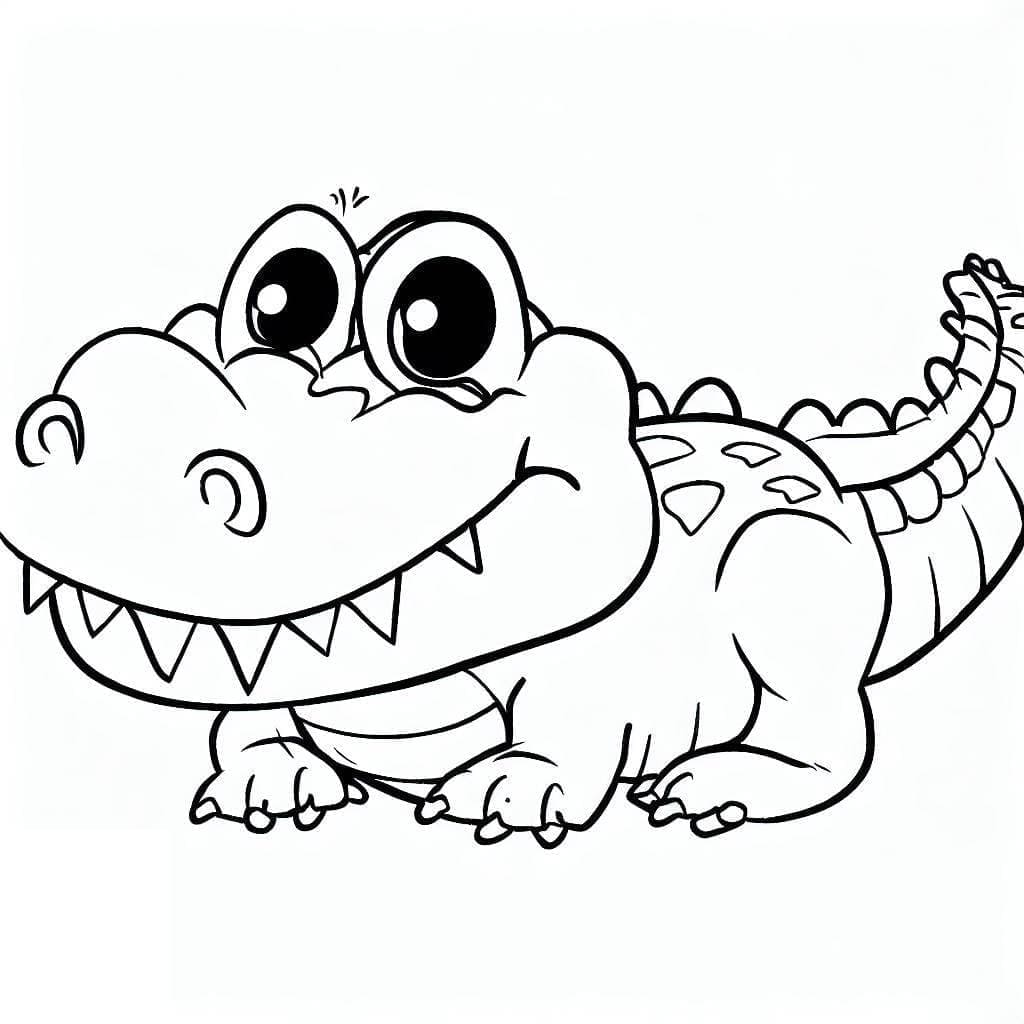 Roztomilý krokodýl omalovánka