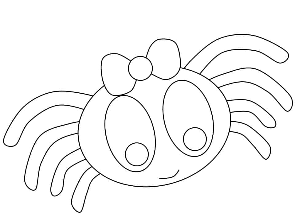 Omalovánka Roztomilý obrázek pavouka pro dítě