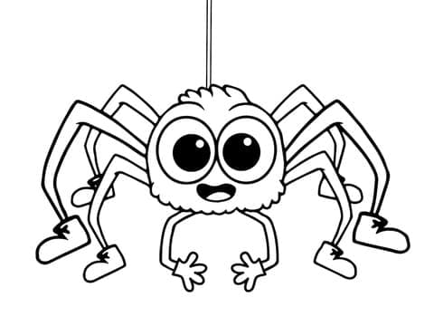 Roztomilý pavouk k tisku zdarma omalovánka