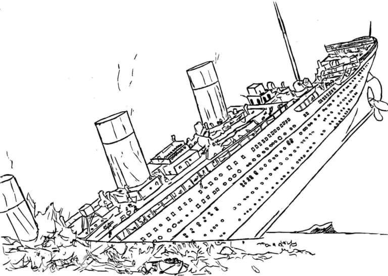 Ruční Kreslení Potopení Titanic omalovánka