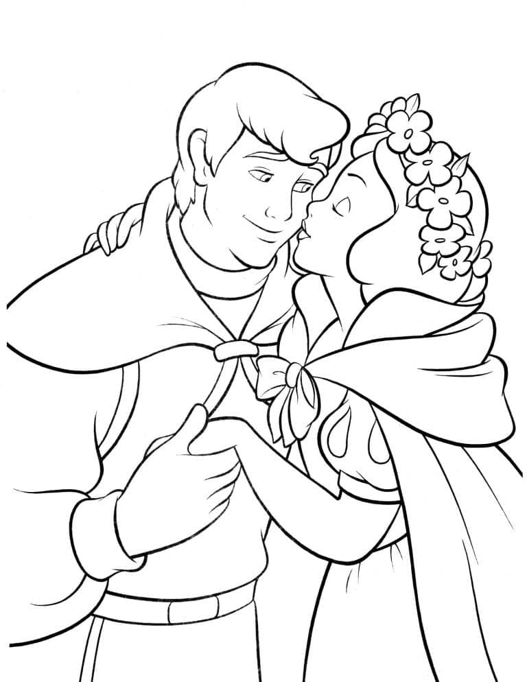 Sněhurka a její princ omalovánka