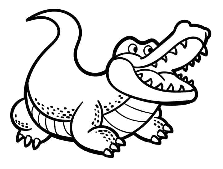 Šťastný krokodýl obrázek omalovánka