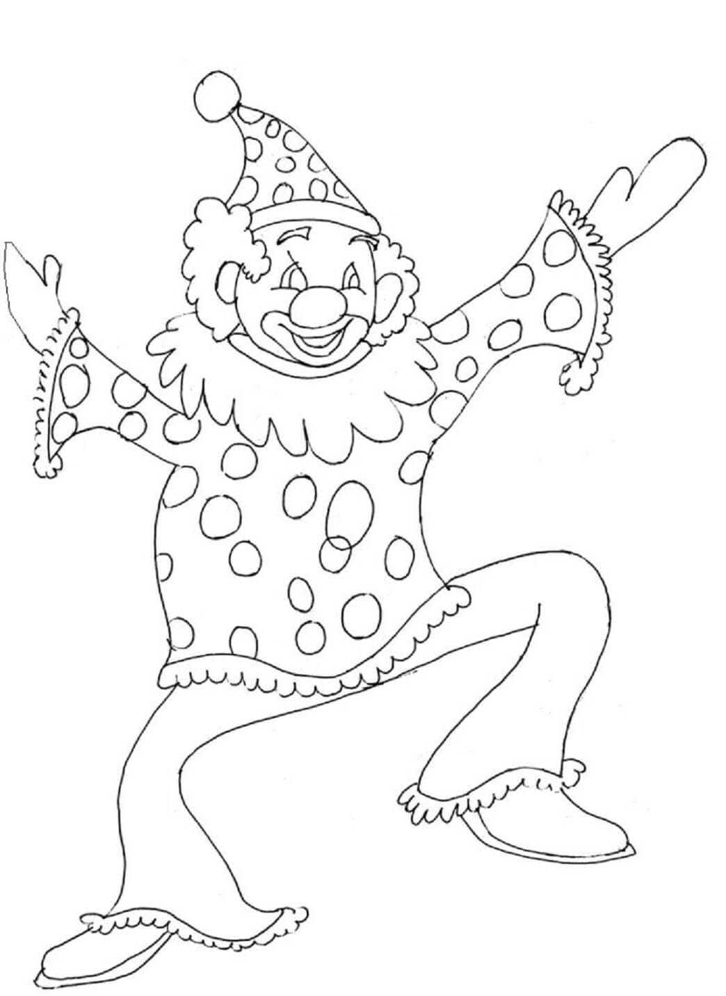Tančící klaun omalovánka