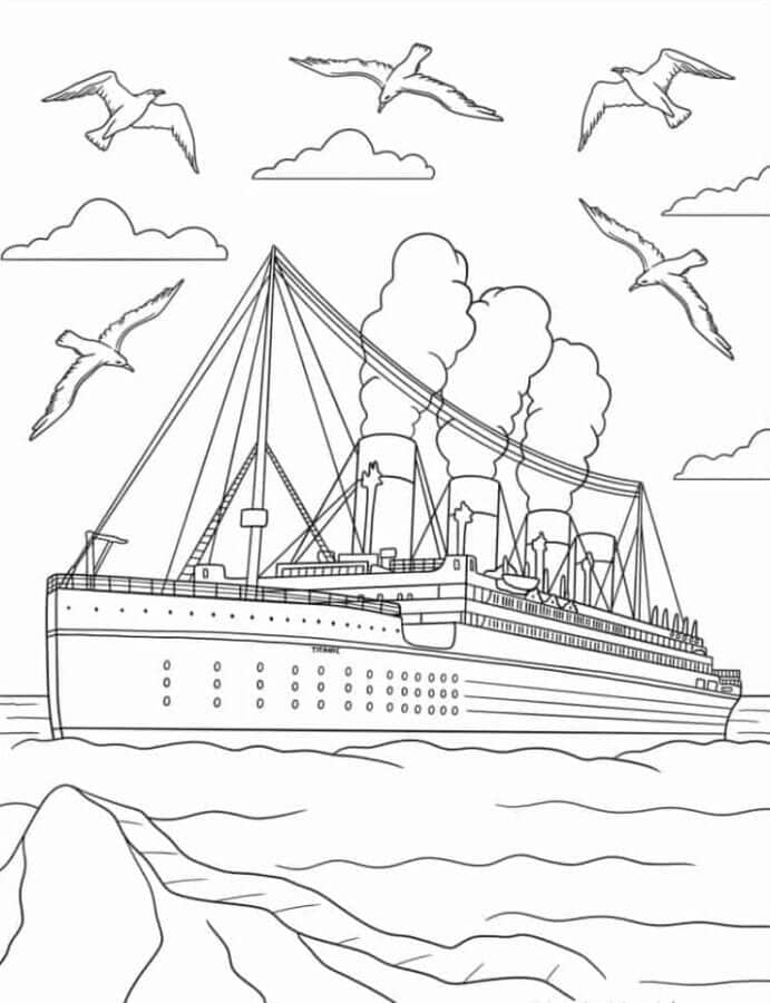 Omalovánka Titanic S Ptáky