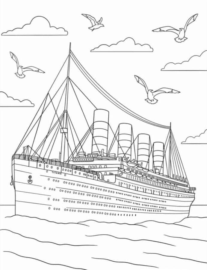 Omalovánka Titanic V Oceánu