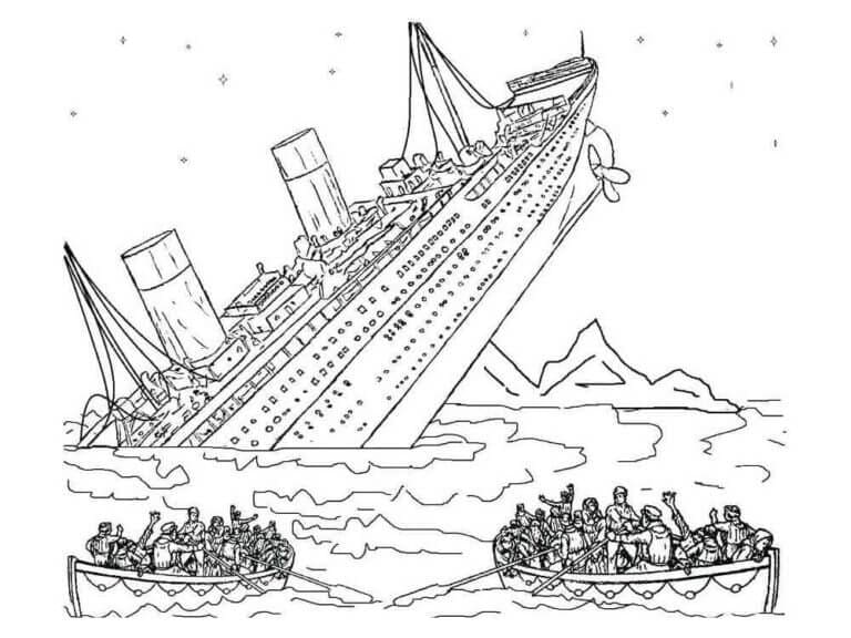 Titanic katastrofa omalovánka