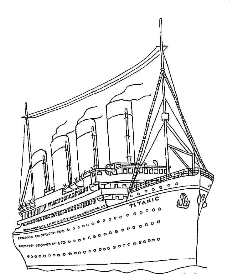 Titanic zdarma omalovánka