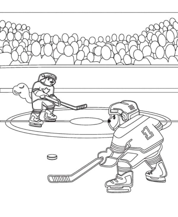 Omalovánka Veverky hrají hokej