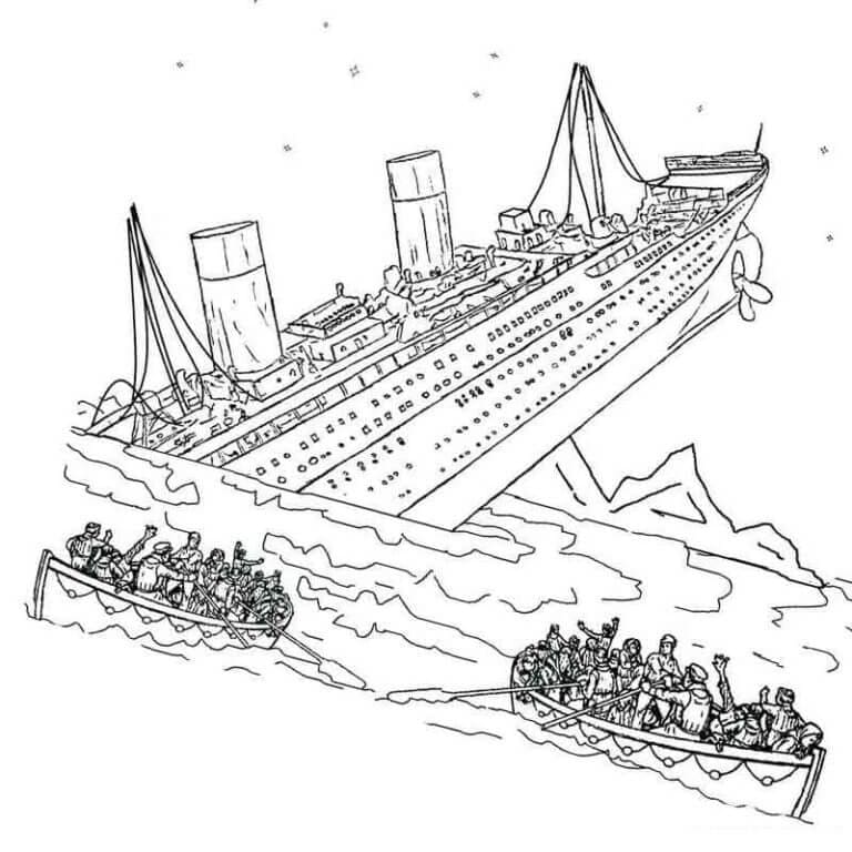 Omalovánka Záchrana cestujících na člunech