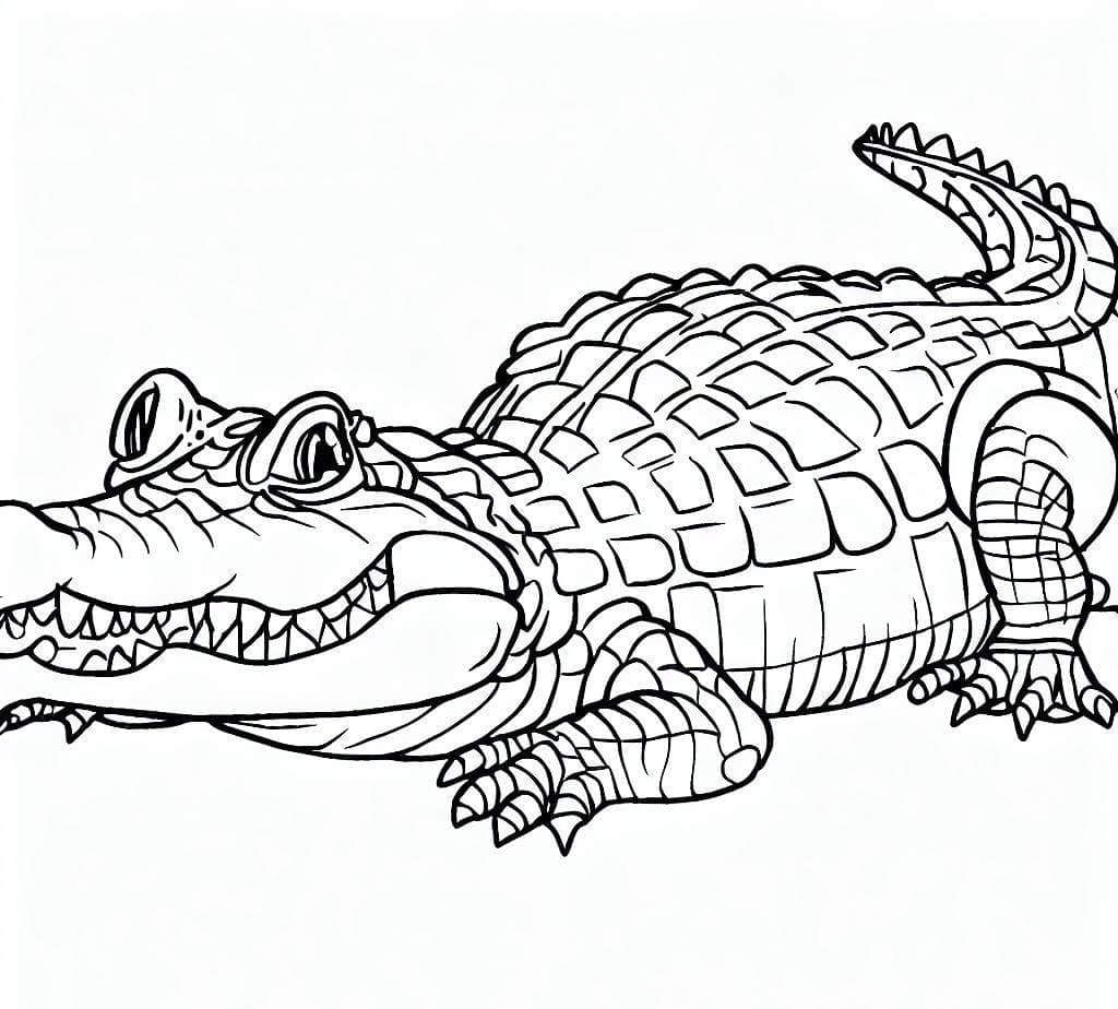 Zdarma Krokodýl omalovánka