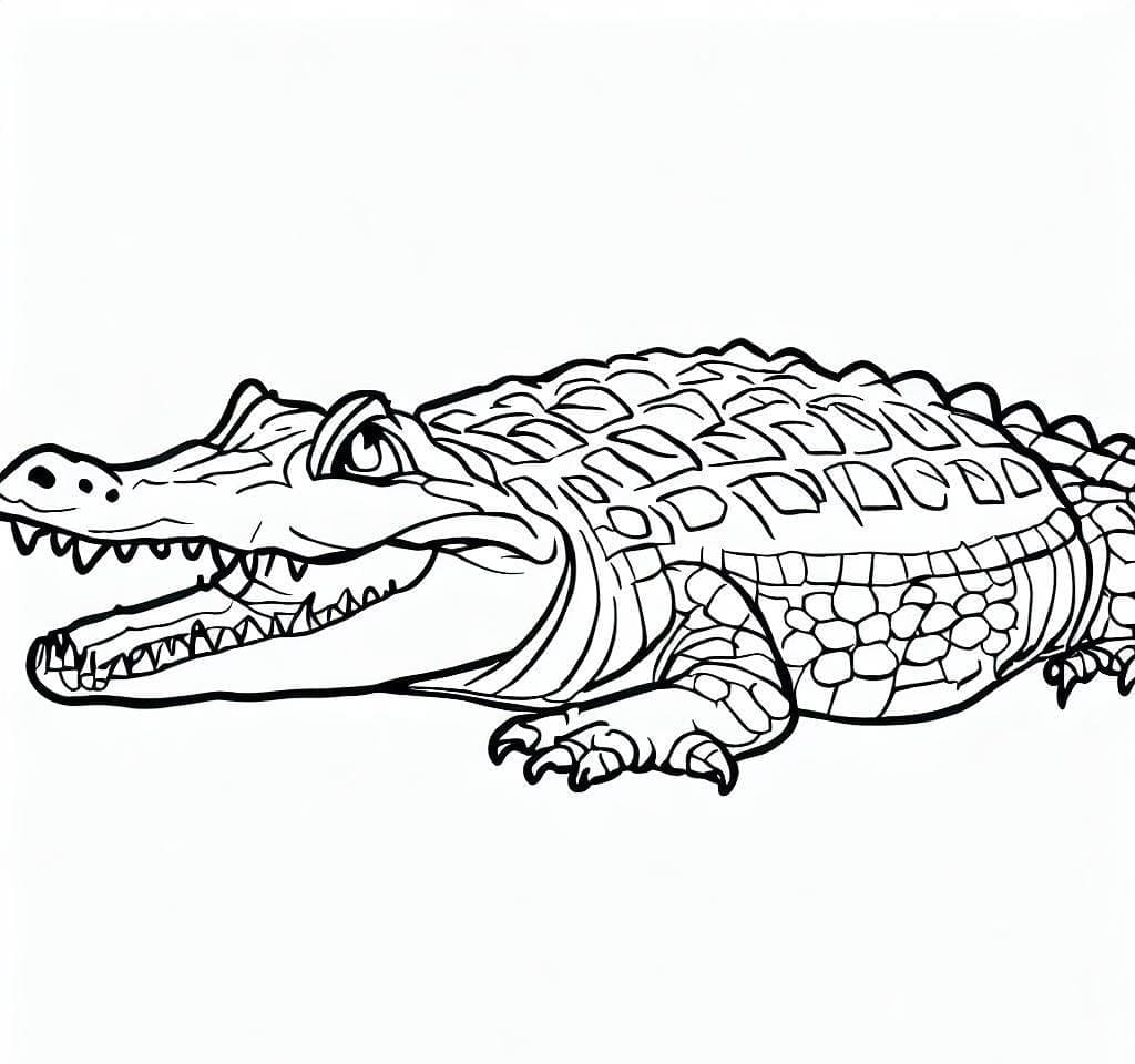 Omalovánka Zdarma tisknutelný krokodýl