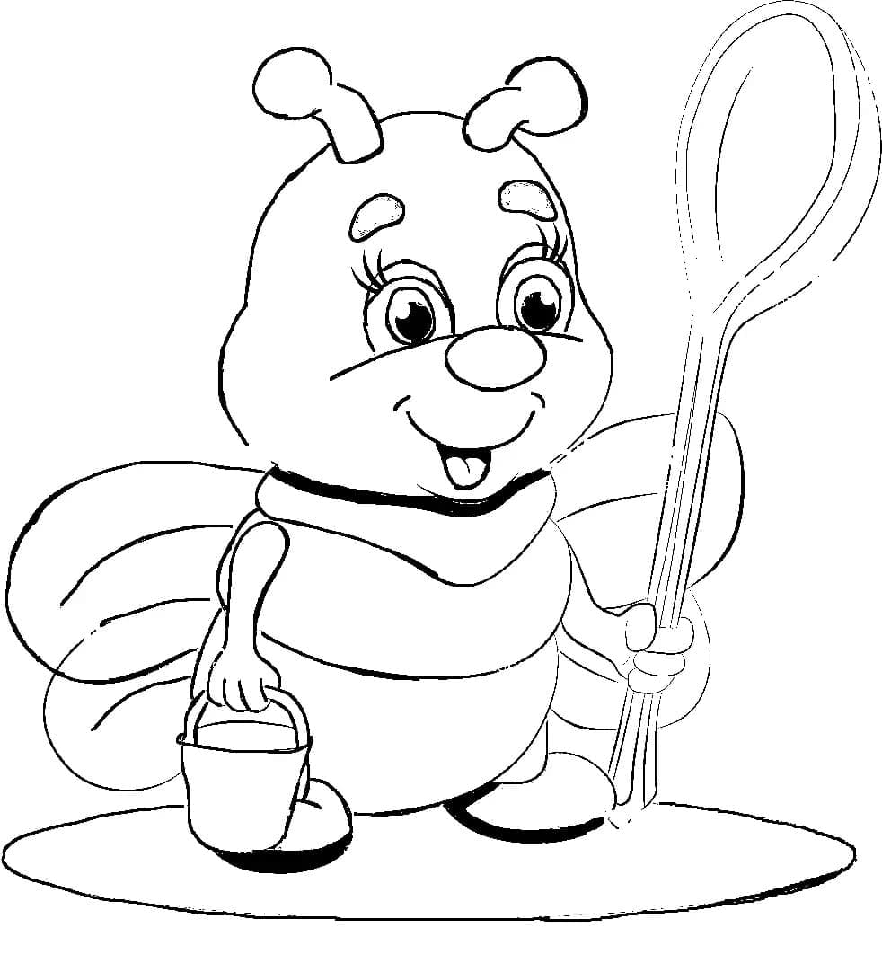 Kreslený Včela Skica omalovánka