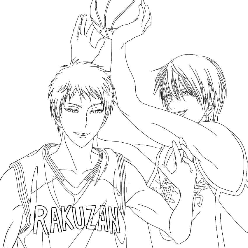 Akashi a Kise z Kuroko No Basket omalovánka