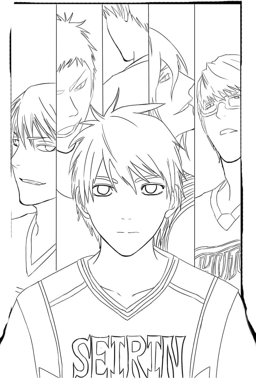 Anime chlapci z Kuroko No Basket omalovánka