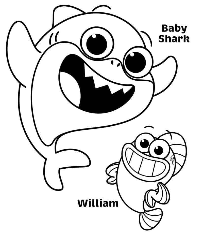 Baby Shark a William omalovánka