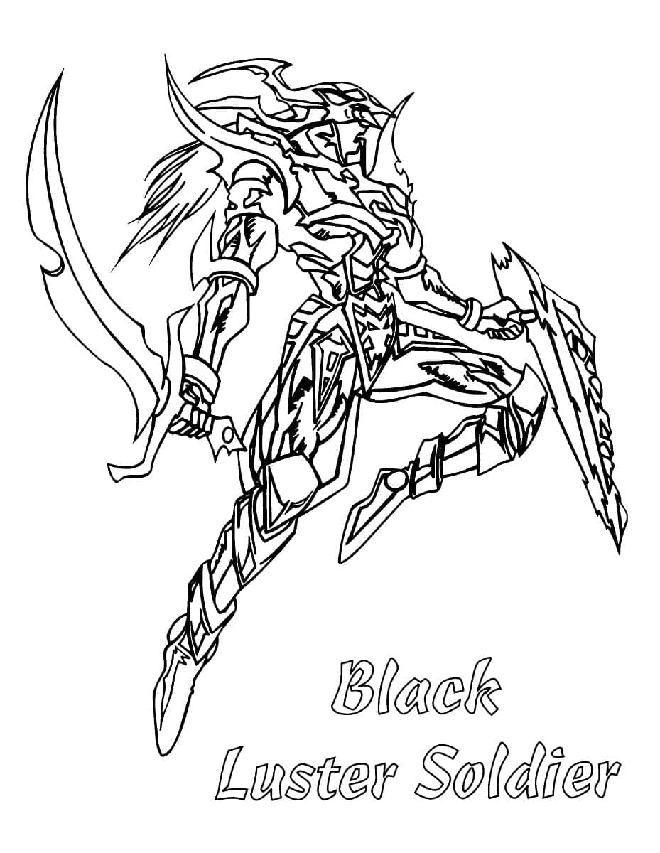 Black Luster Soldier v Yu-Gi-Oh omalovánka
