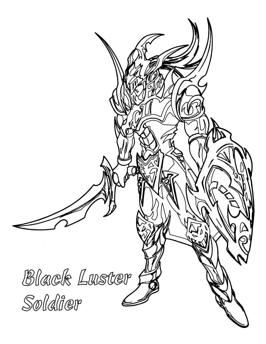 Black Luster Soldier z Yu-Gi-Oh omalovánka