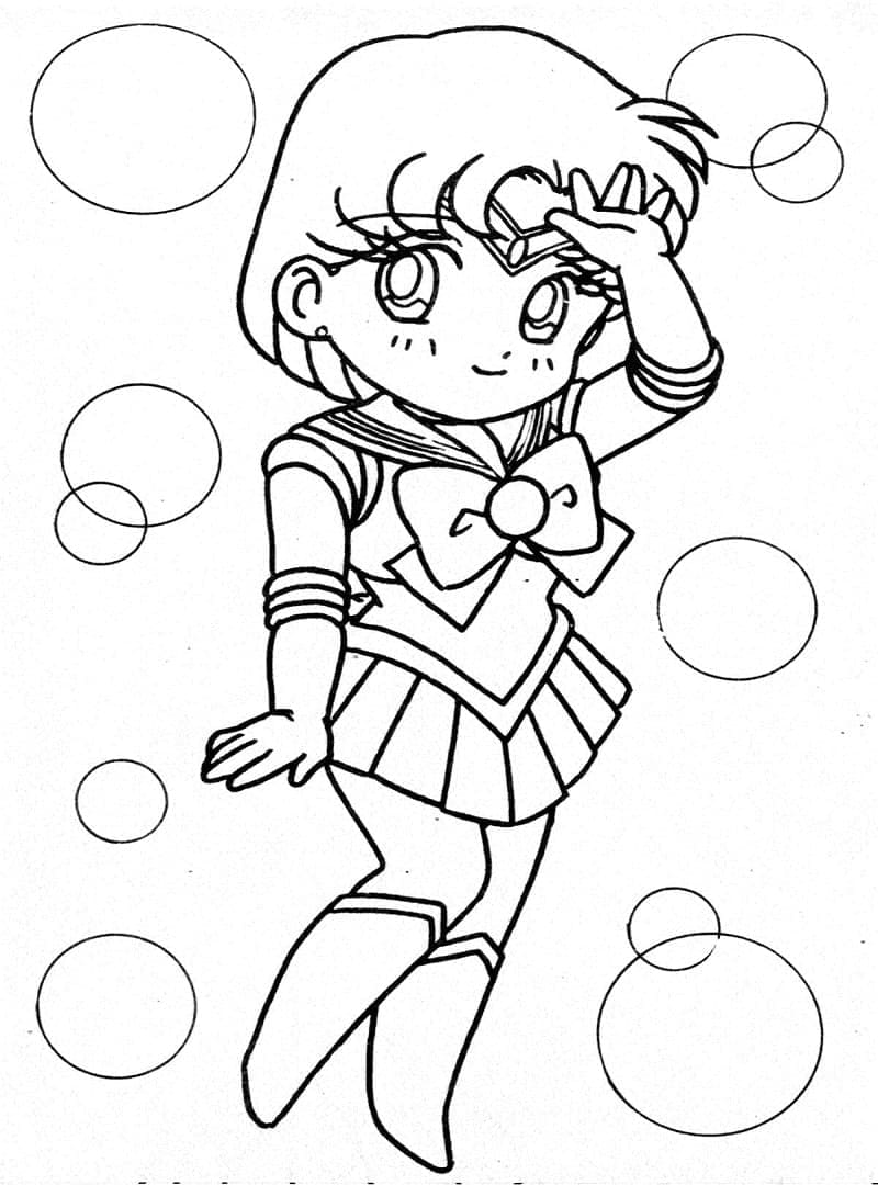 Chibi Sailor Mercury omalovánka
