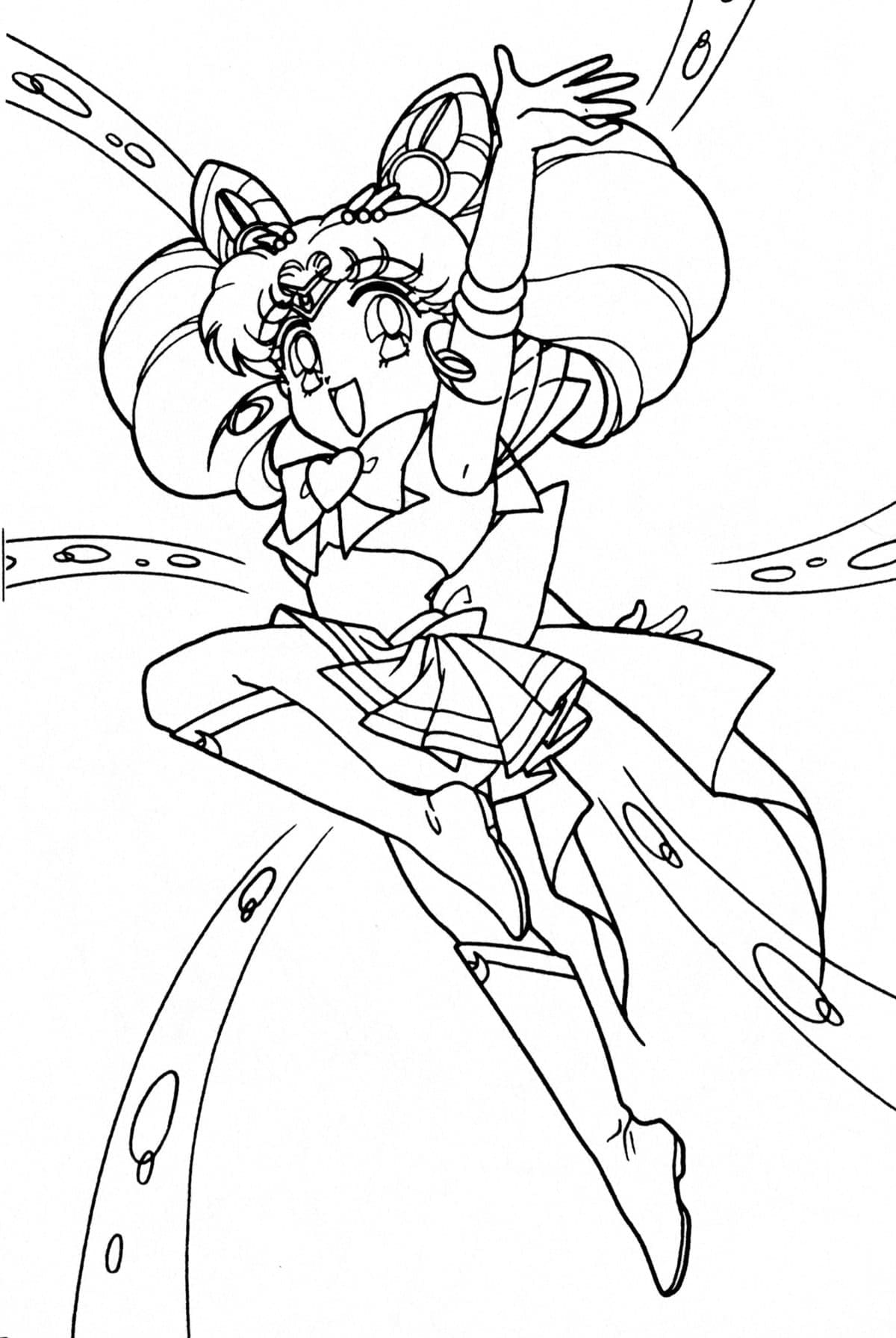 Chibiusa z Sailor Moon omalovánka