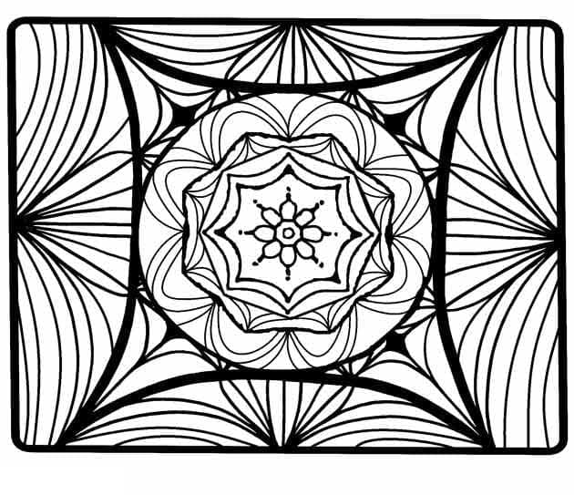 Čtvercový kaleidoskop omalovánka