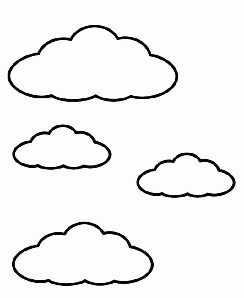 Čtyři mraky omalovánka