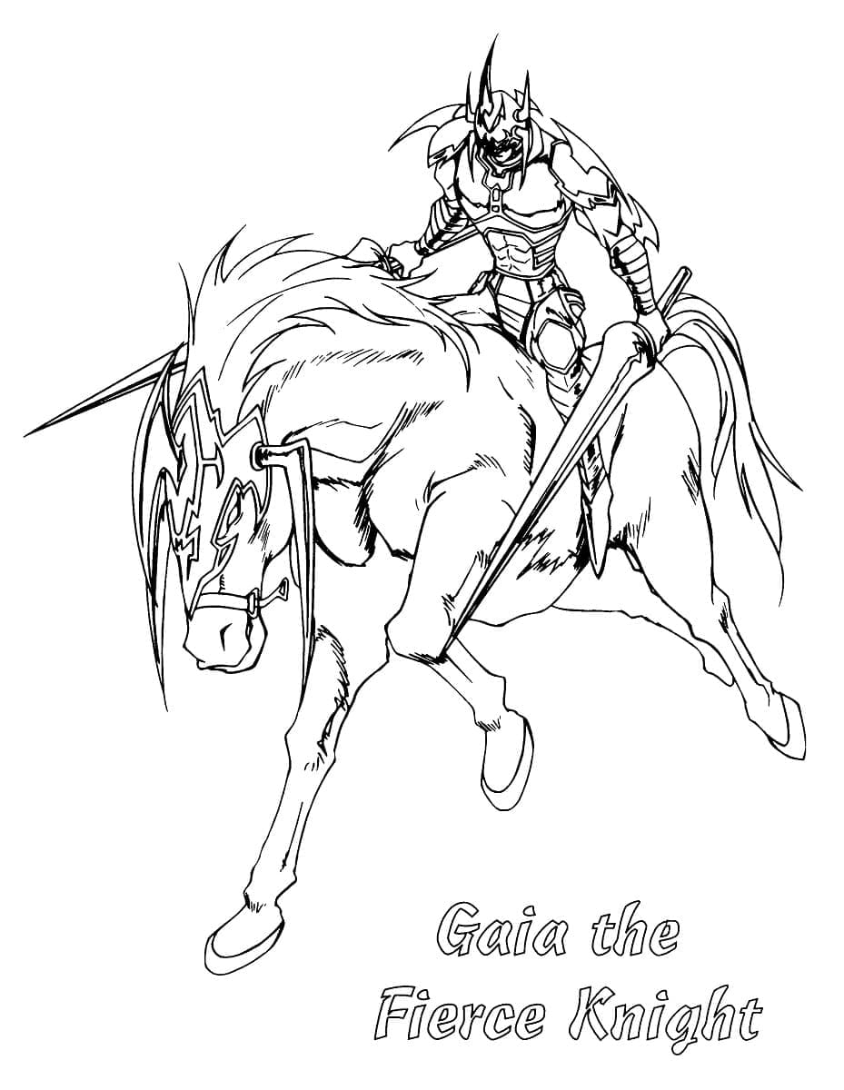 Gaia The Fierce Knight Yu-Gi-Oh omalovánka