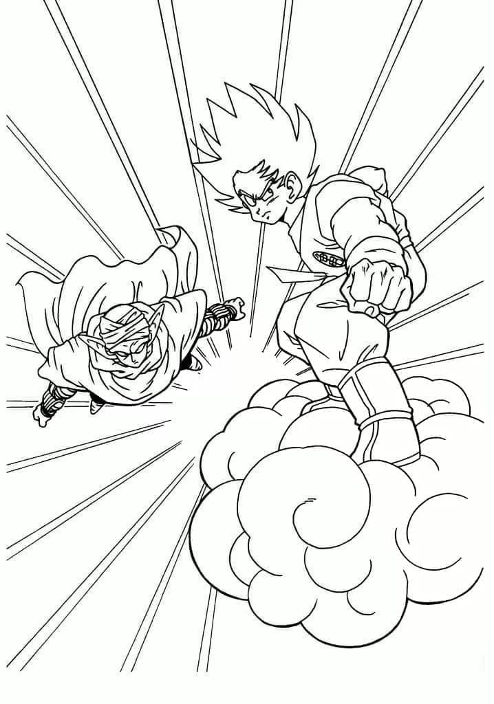 Goku a Piccolo omalovánka