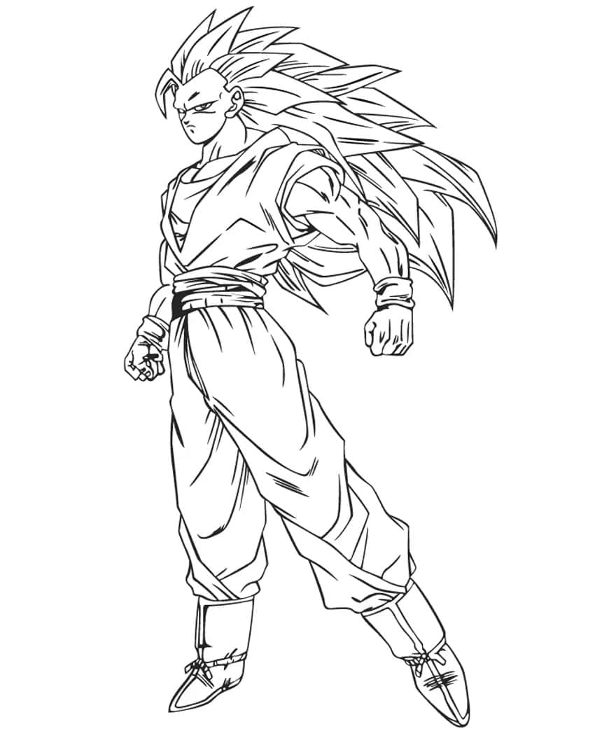 Goku super saiyan 3 omalovánka