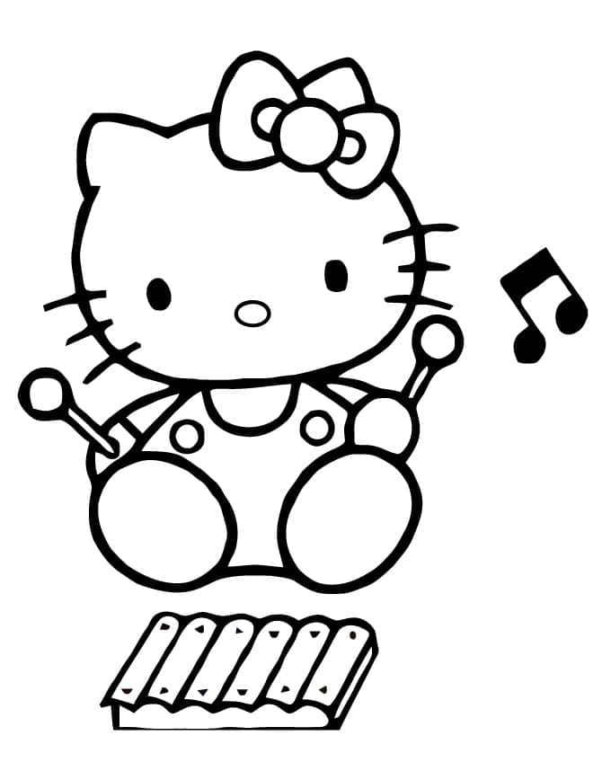Hello Kitty a xylofon omalovánka