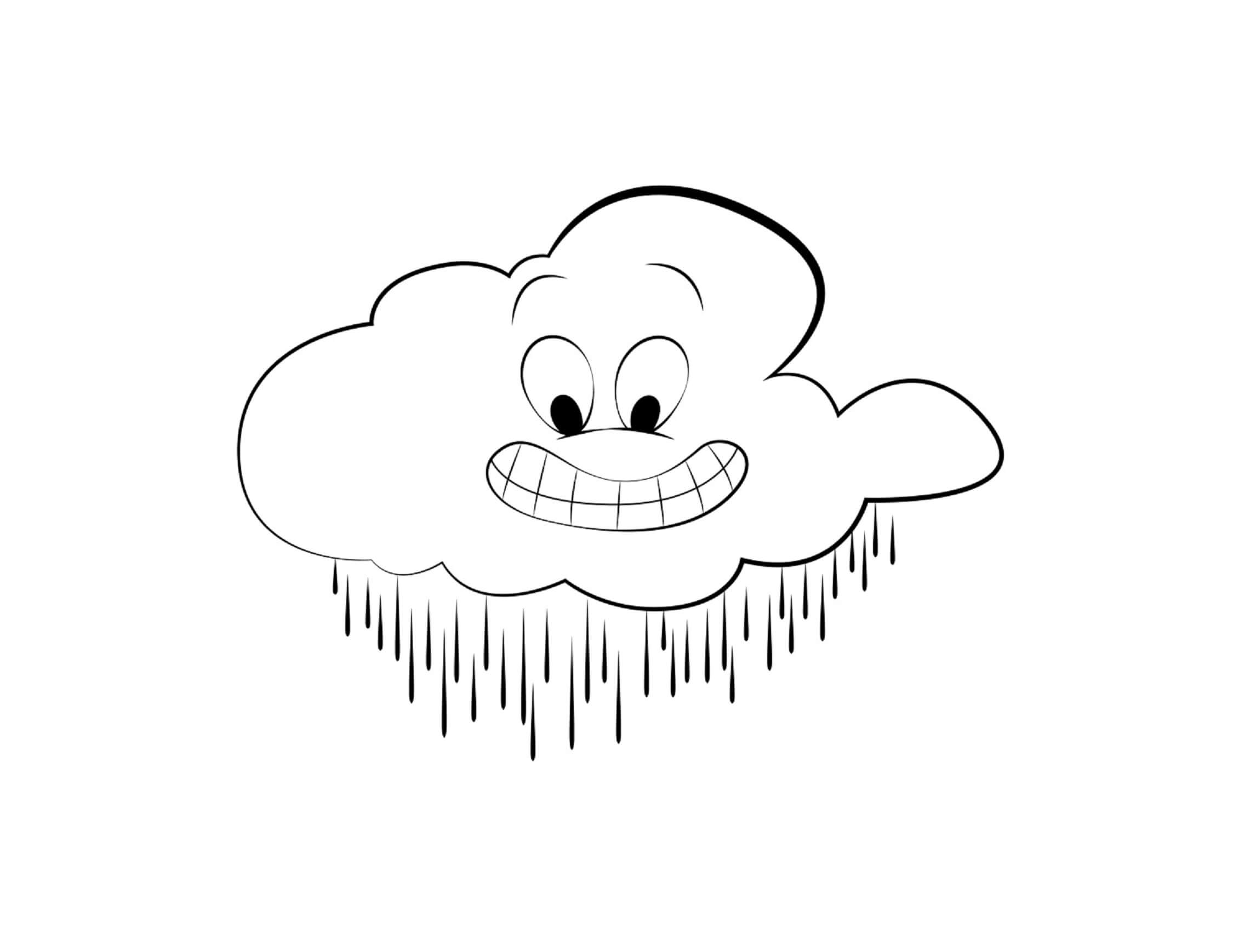 Legrační kreslený mrak omalovánka