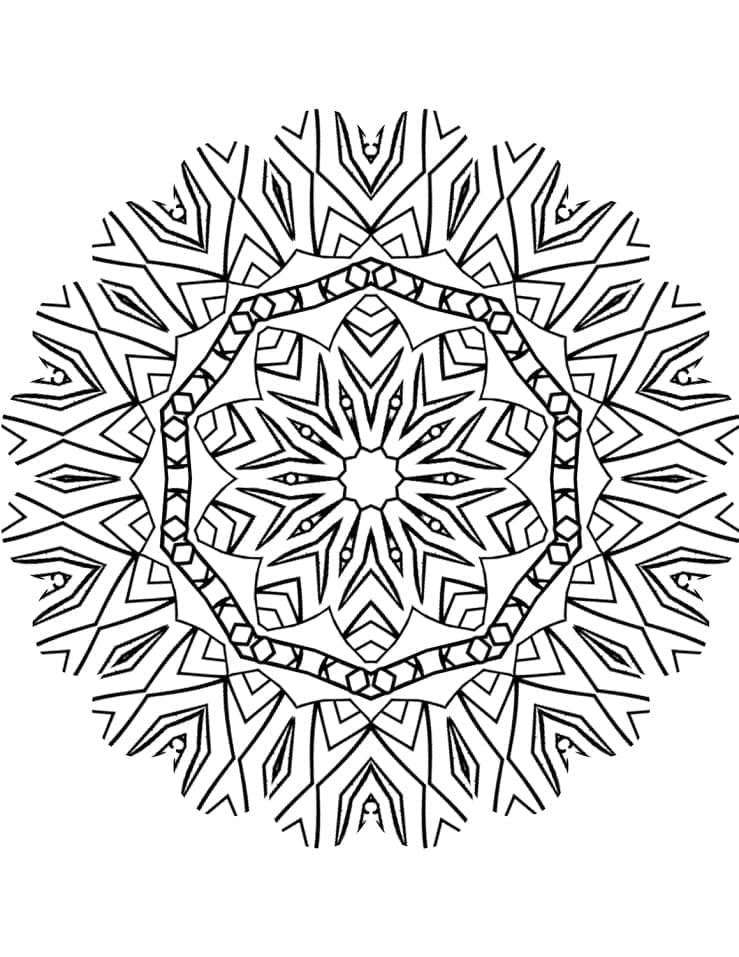 Mandala kaleidoskop k vytištění omalovánka
