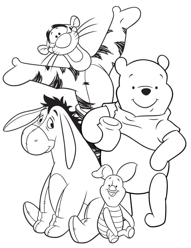 Medvídek Pú a jeho přátelé omalovánka