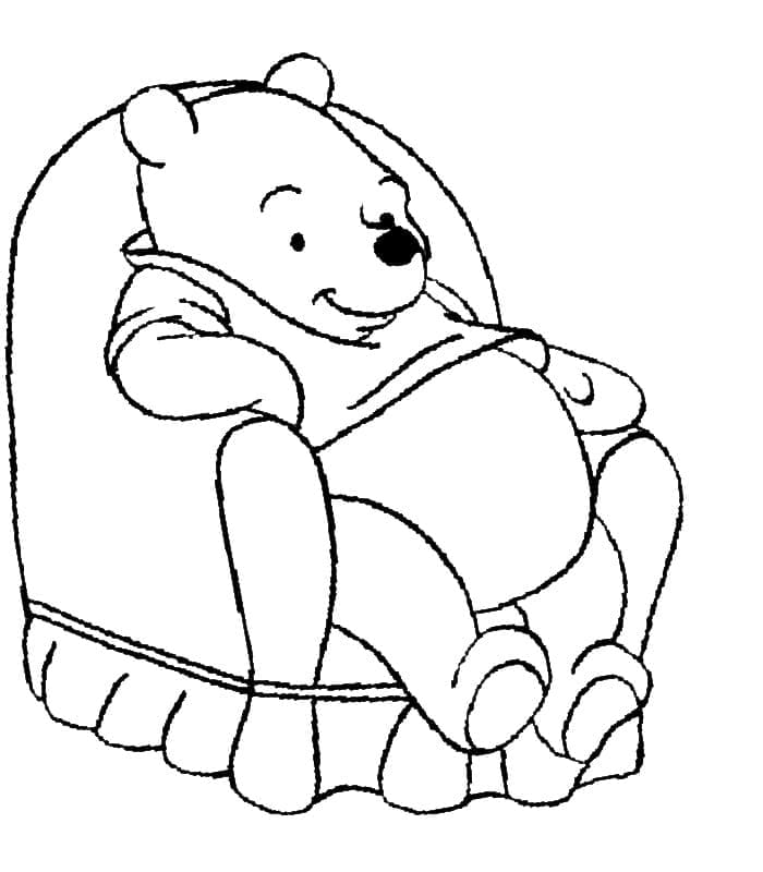 Medvídek Pú na židli omalovánka