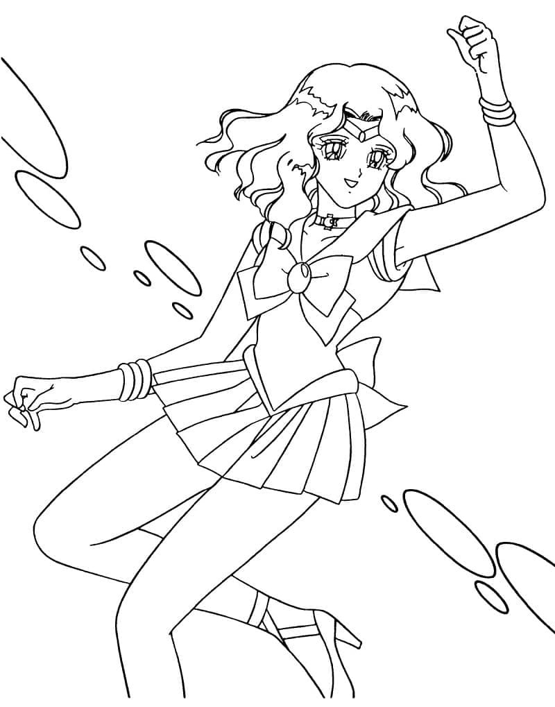Michiru Kaiou ze Sailor Moon omalovánka