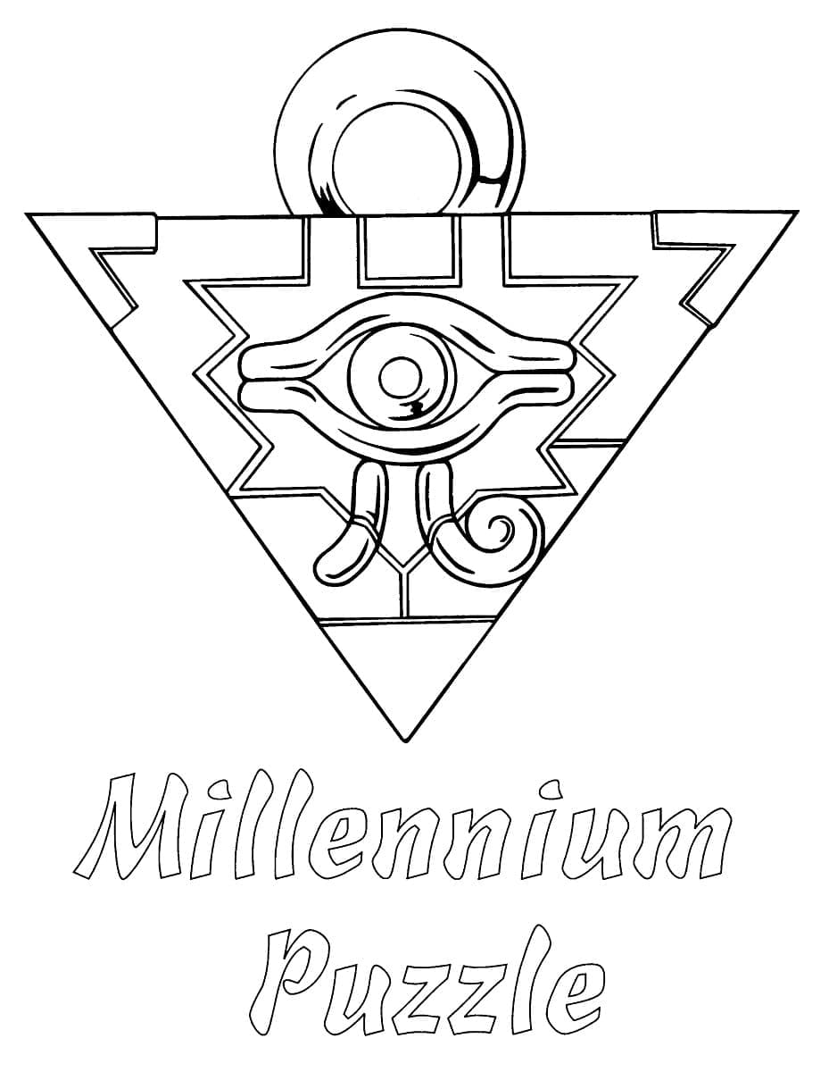 Millennium Puzzle v Yu-Gi-Oh omalovánka