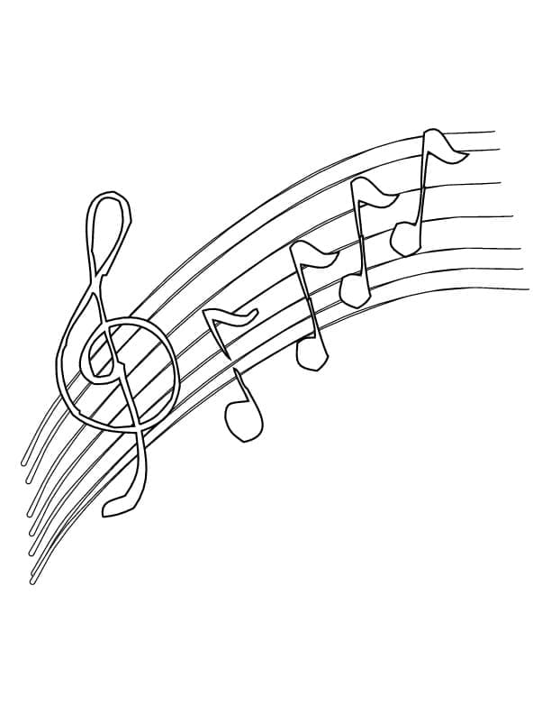 Obrázek hudební poznámky zdarma omalovánka
