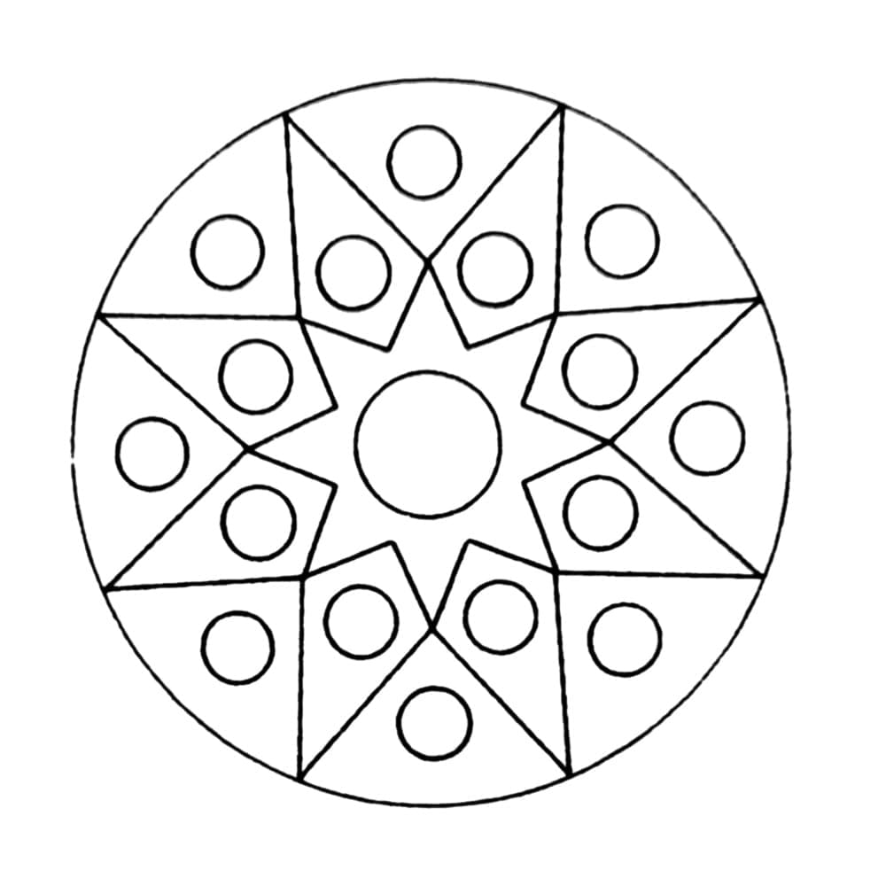 Obrázek kaleidoskop pro děti omalovánka