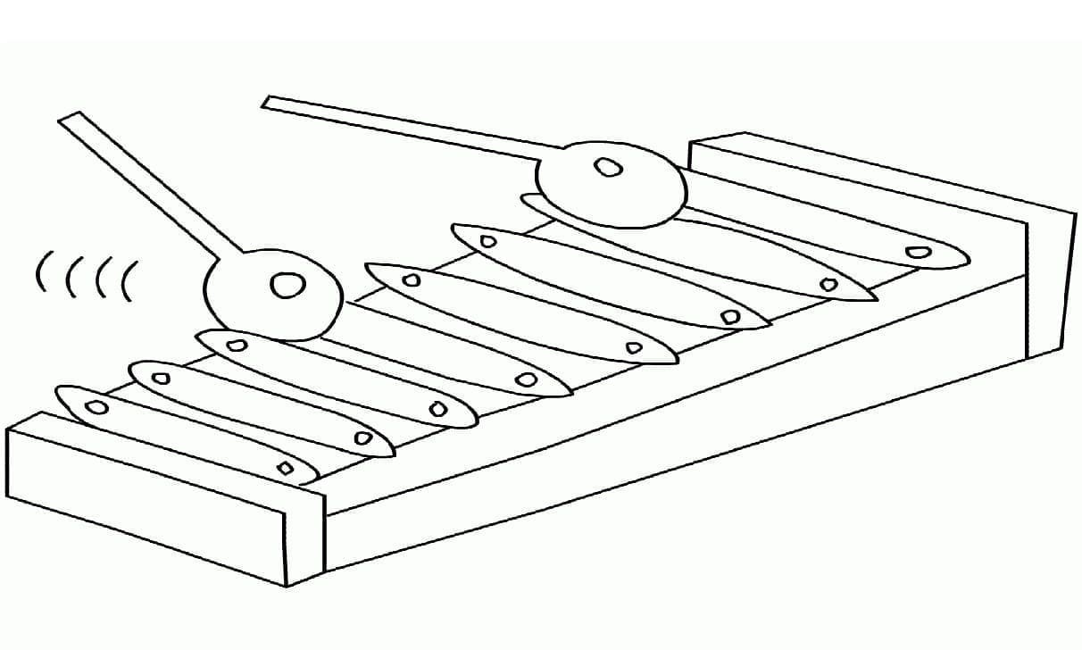 Obrázek xylofon zdarma omalovánka